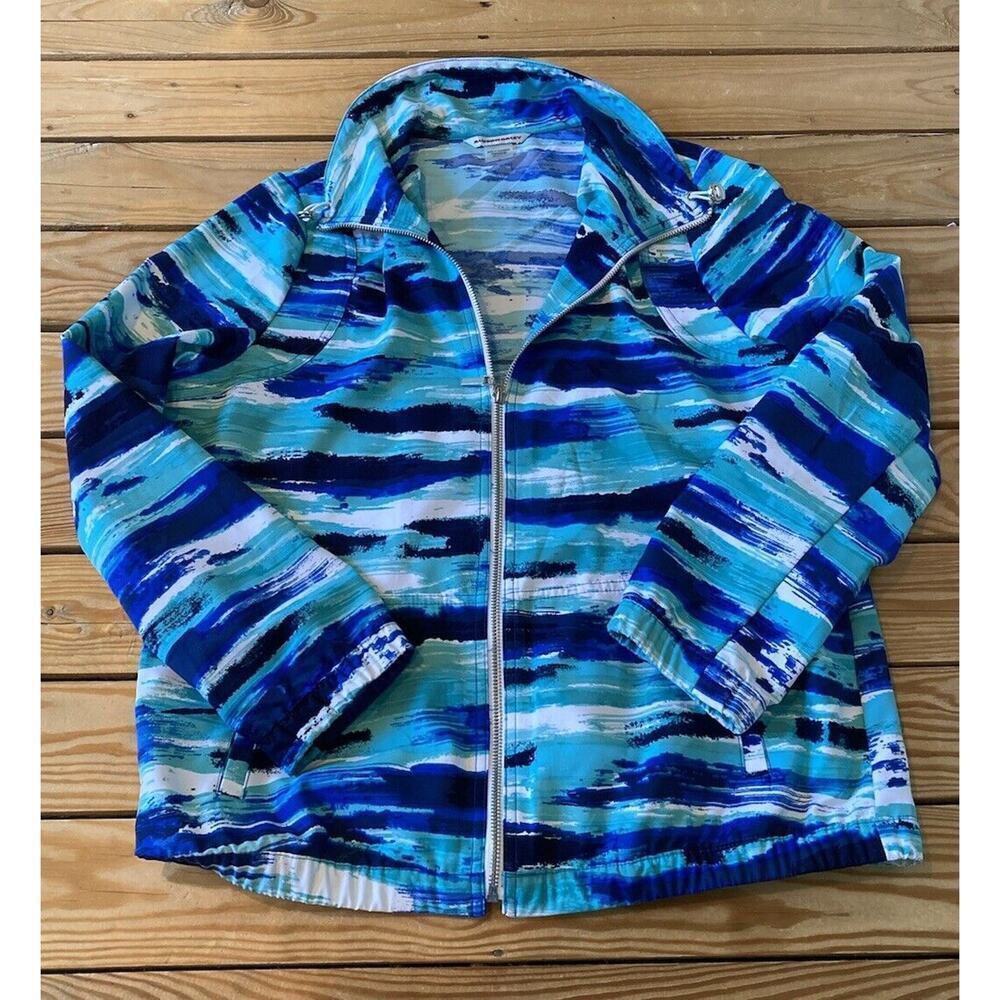 Allison DaleyFull Zip Patterned Jacket Size 8 Women’s Blue
